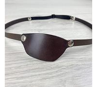 Cachorro Vintage Leather Eye Patch, Medieval Gothic Eye Mask, Adjustable Halloween Pirate Cosplay Costume Accessories, Medical Eye Patch,Brown Left Eye