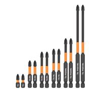 Cachpib 12Pcs PH2 Magnetic Impact Screwdriver Drill Bits 1/4” Hex-Shank Strong Magnets Excellent Hardness Impact Driver Bit Set black