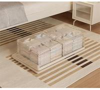 Cachpib 2Pcs Under Bed Storage Box With Wheels and Lid, Rolling Underbed Containers Foldable Underbed Clothes Organiser Storage Bag for Clothes Shoes Toys Blankets, 100x50x25cm