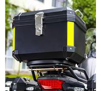Cachpib 45L Motorbike Top Case, Waterproof Dustproof Motorcycle Top Box PP Motorbike Trunk Travel Luggage Storage Tour Tail Box Lockable Motorcycle Rear Box with Reflective Strips