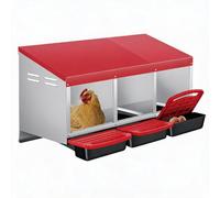 Cachpib Compartment Galvanized Steel Chicken Nesting Box Egg Collection