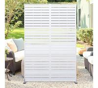 Cachpib Decorative Garden Privacy Screen with Stand Freestanding Outdoor Divider Metal Privacy Panel for Garden Pool Balcony Patio, 120x183Cm