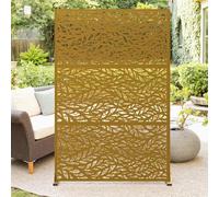 Cachpib Decorative Garden Privacy Screen with Stand Freestanding Outdoor Divider Metal Privacy Panel for Garden Pool Balcony Patio, 120x183Cm
