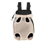 Cachpib Dog Carrier Backpack, Adjustable Pet Carrier Backpack for Front and Back, Cat Dog Carrier Legs Out Rucksack for Camping Traveling Hiking with Hook And Loop, Breathable Mesh, apricot XL