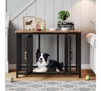 Cachpib Dog Crate Furniture Wooden Large Dog Kennel Indoor Heavy Duty Dog Cage for Large/Medium Dogs Dog House with Top Access Door Lockable Pet Crate Side End Table with 50Kg Load Capacity