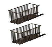 Cachpib Pull Out Cabinet Organiser 2 Pack, Slide Out Drawer Storage Shelves for Kitchen Cupboard, Multifunctional Sliding Pantry Shelves, No Need Drill and Nailing, 15.2x41.2x16.2cm