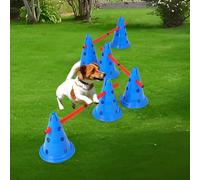 Cachpib Pylon Obstacle Set Dog Agility Set Portable Pet Jump Training Equipment Kit Stackable & Waterproof Obstacles for Backyard/Indoor Dog Training