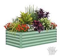 Cachpib Raised Garden Bed Rectangle Bottomless Metal Raised Bed Galvanised Steel Planter Box for Growing Outdoor Plants, Vegetables, Flowers and Herbs