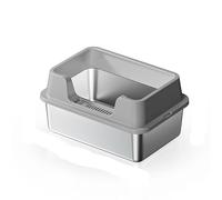 Cachpib Stainless Steel Cat Litter Tray, Easy to Clean and Odour-Resistant Cat Litter Box with Scoop High Sided Metal Litter Pan Tray for All Cats