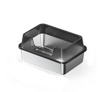 Cachpib Stainless Steel Cat Litter Tray, Easy to Clean and Odour-Resistant Cat Litter Box with Scoop High Sided Metal Litter Pan Tray for All Cats