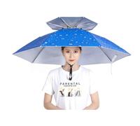 Cachpib Umbrella Hat Head Umbrella Hat Fishing Umbrella Hat Folding Sun Umbrella for Outdoor Golf Camping Gardening, 95CM-Double layer