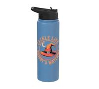 Cackle Like Nobodys Watching Witch Retro Halloween Crescent Stainless Steel Insulated Water Bottle
