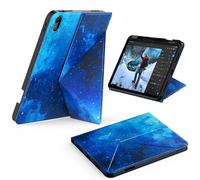 CACOE 4 Angles Case for iPad (A16) 11th/10th Generation with Pencil Holder 2025/2022 11/10.9 inch, Auto Sleep/Wake Function Cover for iPad 11/10 Gen, Blue Star