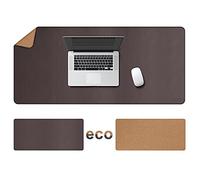 Cacoy 120x60 cm Cork & Leather Desk Pad, Dual-Sided Office Desk Mat, Non-Slip Gaming Mouse Pad, Extra Large Desk Pad Blotter, Desk Protector Mat for PC,Computers,Keyboard and Laptops, Brown