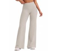 CACRTY Workout Leggings Womens No Front Seam Straight Leggings Tummy Control, High-Waisted and Wide Leg High Waist Buttery Eddiy Gym Yoga Pants White