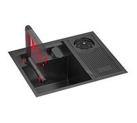 Cact Black inless Steel Hidden Bar Sink for RVs & Small Kitchens - Under Mount Design with Cover & Drain Siphon - Idea-Saving Solut!