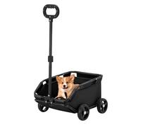 Cact Folding Pet Stroller for Small Dogs, Carbon Steel e, 300D Ox Fabric, 51x35x31cm, Lightweight &, Black Color, Easy Travel Solut
