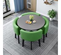 Cact Modern Dining Table Set with 4 Chairs - Adjustable Square/Round Kitchen Furniture for Home Office Conference Rooms Family Dining & Meetings Height 10-90cm