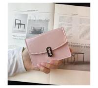 Cact Practical Student Women's ort Wallet Multi-Layer Bule Card Holder(Pink)