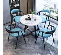Cact Round Dining Table Set with 4 Stacking Chairs Modern Kitchen Table & Chair Ensemble SpaceSaving Low Table for Home & Office (Size: A7)