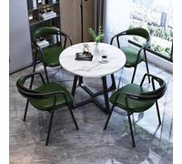 Cact Round Dining Table Set with 4 Stacking Chairs SpaceSaving Kitchen Table Simple Home Office Conference Table Modern Design for Smals