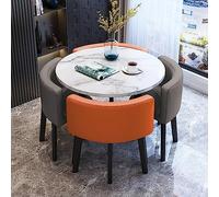 Cact Round Office Recept Table Set with Chairs Small Conference Room Meeting Table Slish Gray & Coffee Table for Modern Worpaces