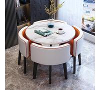 Cact Round Office Recept Table Set with Chairs Small Conference Room Meeting Table Slish & White Coffee Table for Modern Spaces