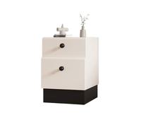 Cact White & Black - Cact Wooden Bedside Table for Bedroom & Guest Room Slim Side Cabinet with Sto Shelf Ideal for Smals (XS)