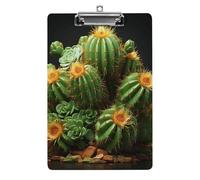 Cacti and Succulents Clipboard 8.5×12.5 Inch Acrylic Clip Board with Metal Clip A4 Letter Size Decorative Clipboard Cute Hanging Clipboards for Office, Teacher, Nurse, Doctor,