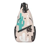 Cacti Cactus Arrow Plant Pattern Cross Chest Bag Diagonally Sling Backpack Crossbody Shoulder Bag Travel Hiking Daypacks for Men Women
