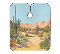Cacti Desert Art Sky Apron Cape with Adjustable Snap Closure, Essentials Cape for Hair Cutting capa para Corte de Cabello 65" x 55"