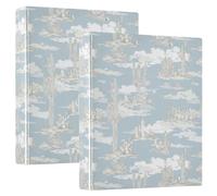 Cacti Pale Blue 3 Ring Binders 1.5 Inch Clear View Three Ring Binders Versatile Binder Fits 200 Sheets 2 Pack