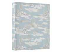 Cacti Pale Blue White 3 Ring Binders 1.5 Inch Clear View Three Ring Binders Versatile Binder Fits 200 Sheets 1 Pack