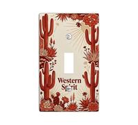 Cacti Single Light Switch Cover Plate, Western Bohemian Succulents Flowers Summer Terracotta Plastic Standard Size Decorative Wall Plates for Bedroom Bathroom Kitchen Entrance Decor (Single)