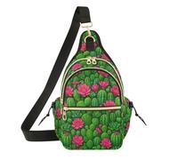 Cacti Succulents Flowers Green Sling Bag all over Print Vibrant Colors School