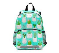 Cacti Succulents White Toddler Backpack for Boys Girls, Small Kids Backpacks Travel Back Pack 3-6 Years, Medium