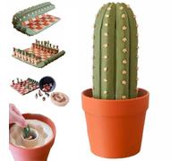 Cactichess-Advanced Roll up Cactus Chess Set,Creative Cactus-Themed Pieces Chesses Board,Magnetic 3D Printed Portable Chess Game Sets Gifts,Roll up Cactus-Themed Pieces with Pot Case for Gatherings