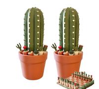 Cactichess - Cactus Chess Set, Cactus - Theme Rollable Chess Set with Pot Case & Free Magnets, 3D Printed Succulent Plant Chesses Pieces, Portable Roll up Board Game (2set)
