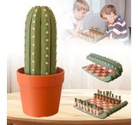 CactiChess - Roll up Cactus Chess Set, 3D Printed 32PCS Cactus Chess Board Set, Magnetic Folding Chess Board, Fun Chesses Gift For Plant Lovers, Family And Couple Gatherings (1pcs)