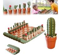 Cactichess - Roll up Cactus Chess Set, Magnetic Game, Checkers Board, Succulent Plant Pieces • Fun Gift for Lovers