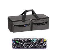 CACTIYE Carrying Bag Compatible with Cricut Explore Air and Maker, Waterproof Tote Bag Compatible with Cricut Explore Air and Supplies (Grey-Star, 1+1)