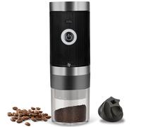 Cactus and Cubby Coffee Grinder. Burr Coffee Bean Grinder Electric. Adjustable Grind Settings. Easy to Use + Clean. Rechargeable Battery. Portable. Ships with USB Cable and Cleaning Brush.