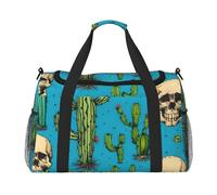 Cactus and Skull of Bull Print Ample Space Travel Duffle Bag Carry On Tote 19.7x13x10.2 in Stylish Tote for Gym