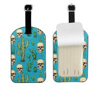 Cactus and Skull of Bull Print Elegant Tag Stylish tag Luggage Tag 4.3 x 2.76 Inch for Suitcases Travel Bags
