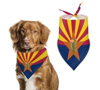 Cactus Arizona Flag Dog Bandana Puppy Cat Scarfs Bibs Washable Triangle Kerchief Pet Gifts