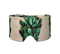 Cactus Art Print Sleep Eye and Ear Muffs Mask - Adjustable Yoga Travel Headband, Keep Warm Shading Comfortable Aid
