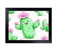 Cactus Art Vol.4 | Lap Tray with Padded Cushion, Portable Surface with Bean Bag Base, Perfect Surface for Working, Crafting, TV Eating and Laptop Use
