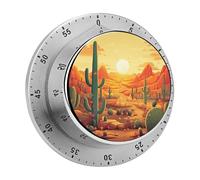 Cactus at Sunset Kitchen Timers for Cooking Visual Timer Stainless Steel Magnetic Timer with Alarm Cooking Timers for Baking, Exercise, Sports, Study & Outdoor Use