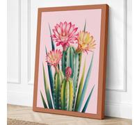 Cactus Blossoms Botanical Canvas Wall Art Print 24x16 Inch | Ready to Hang, Gallery Wrapped, Fade-Resistant Inks, Securely Packaged, UK Made