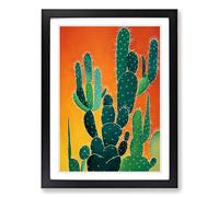Cactus Cacti In The Desert Framed Wall Art Print A2 Black